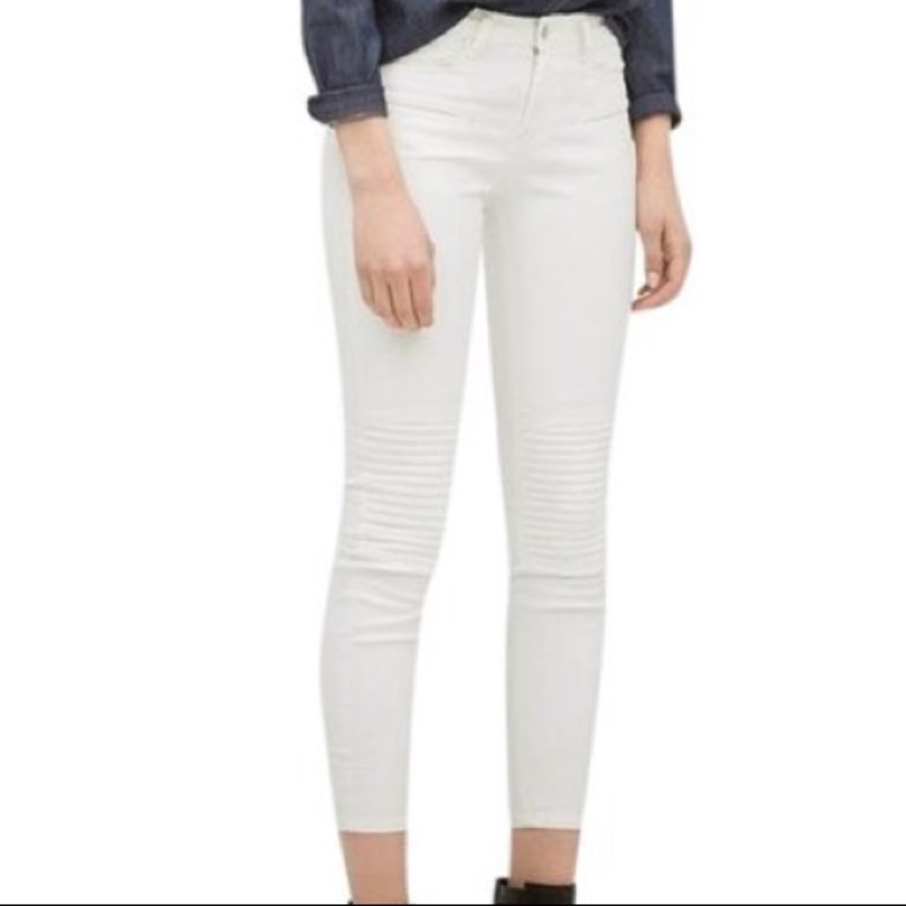 Zara skinny coated biker jeans new